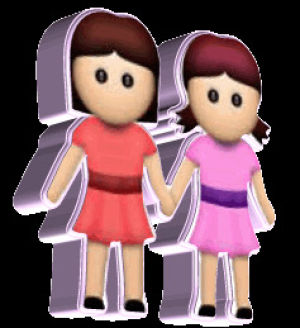 lesbian,emoji,animatedtext,3d,transparent,cute,cartoon,girls,couple,kids,girl power,emojis,hold hands