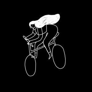 ameliagiller,animation,black and white,fun,illustration,hair,woman,bike,wind,bike riding