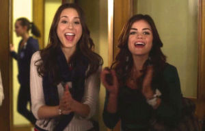 pretty little liars,clapping,pll,yay,clap,lucy hale,aria montgomery
