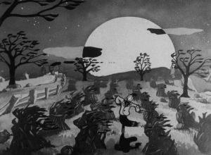 moon,scarecrow,betty boops halloween party,betty boop,1930s,1933,animation,cat,vintage,halloween,clouds