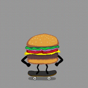 skateboarding,burger,food,kickflip