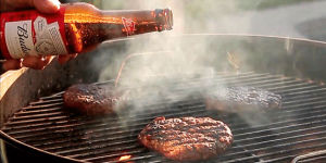 cooking,barbecue,grilling,bbq,budweiser,summer,beer,hungry,burger