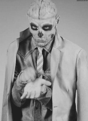 rick genest,black and white,smile,model,skeleton,bravo,tattoos,zombie boy