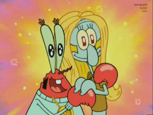 spongebob squarepants,funny,mr krabs,squidward,love,squidward and mr krabs,girls,beauty,wow,hair,pink,amazing,smiole