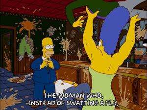 homer simpson,marge simpson,episode 4,angry,scared,season 14,muscles,mess,14x04