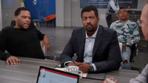 no,nope,smh,blackish,nah,anthony anderson,shaking head,deon cole,shaking my head