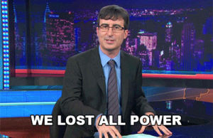 power outage,television,stephen colbert,john oliver,blackout,news politics