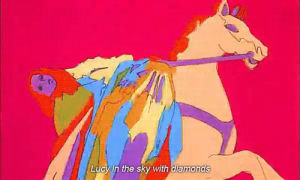 lucy in the sky with diamonds,art,trippy,psychedelic,hoppip,beatles,art design