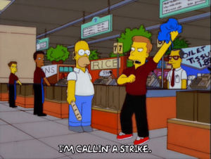 homer simpson,angry,episode 17,season 12,store,strike,mess,worker,12x17