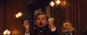 django unchained,excited,leonardo dicaprio,yes,screaming,exciting,victory