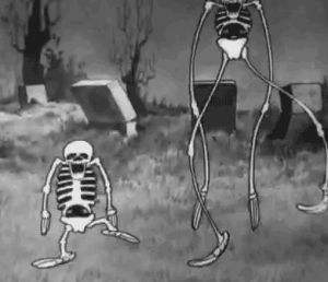 skeleton dance,vintage,cartoon,skeleton,mcslenderslap