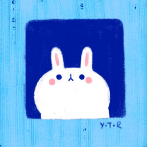bunny,animation,loop,friends,illustration,kawaii,digital,hey,3,experiment,texture,artist on tumblr,ytr,yoyo the ricecose