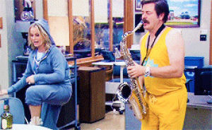 butt,saxophone,parks and recreation,leslie knope,ron swanson,7x04,leslie and ron