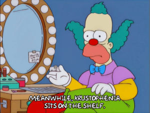 season 11,mirror,krusty the clown,episode 22,11x22,dressing room