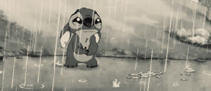 alone,stitch,crying,raining,sad
