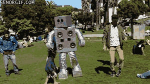 robot,dance,party,win,home video,san francisco