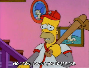 season 3,homer simpson,sad,episode 17,baseball,hat,3x17