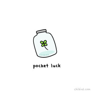 chibird,luck,jar,clover,four leaf clover,art,cute,mini,pocket,sukira