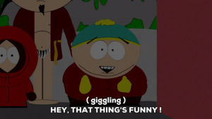 happy,eric cartman,talking,laughing,kenny mccormick