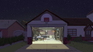 night,silent,cinemagraph,rick,morty