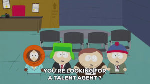 eric cartman,stan marsh,interview,kenny mccormick,shocked,kyle broflvski,talent agent