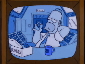 homer simpson,working,donut,wednesday,coffee,nuclear energy,television,animation,eating,work,homer,doughnut,simpsons
