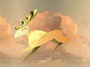 deer,clouds,leap,animation,artists on tumblr,jump,sky,bound,stag,animation cycle