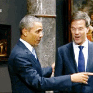 amsterdam,mark rutte,obama,barack obama,president obama,dutch,rembrandt,the netherlands,night watch,nuclear security summit,nss2014,the hague,rijksmuseum,rembrandts night watch