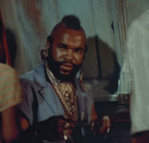 happy,mr t,the a team,reaction,television,vintage,smile,wink,reaction s,vintage television