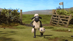 shaun the sheep,football,aardman,skills,drops the mic