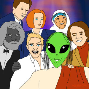lol,fox,celebs,alien,jesus,selfie,animation domination,fox adhd,jeremy sengly,photobomb,stingray,mother teresa,mother theresa,the second greatest story ever told,crazyscience,animation domination high def