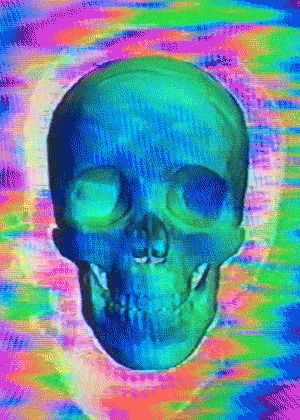 psychedelic,vhs,the current sea,brian griffith,trippy,retro,neon,skull,sarah zucker,thecurrentseala,analog,artist
