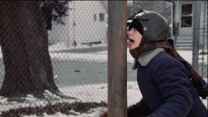 a christmas story,winter,cold,licking,pole