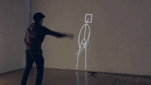 stickman,kinect,art,tech,installation,interactive,psychology,mirror stage,chris brown wall to wall