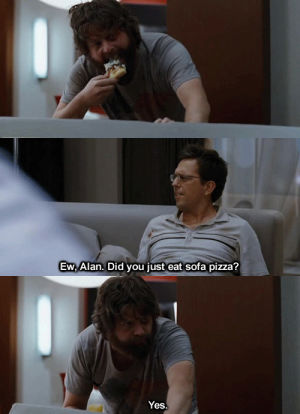 zach galifianakis,the hangover,movies,movie,film,pizza,ed helms