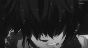 black and white,anime,heart broken,crying,broken,tears,gareki