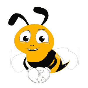 smiling,bee,pointing,transparent,point,content,smile,lets go,animals