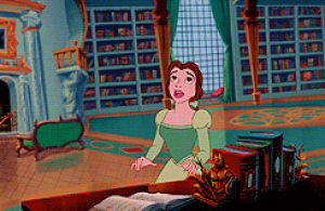 library,beauty and the beast,belle,disney,books