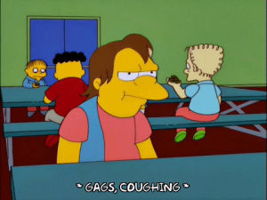 grossed out,surprised,episode 8,season 12,bored,nelson muntz,yuck,indifferent,12x08,uninterested