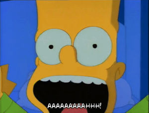 bart simpson,frightened,3x07,season 3,episode 7,scared,scream