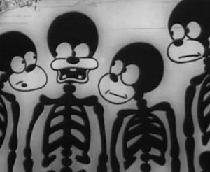 vintage,black and white,cartoon,skeleton,rasist,molly kate kestner
