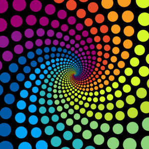 rainbow,hypnotic,math,colorful,color,spiral,dots,hypnosis,dot,infinite,visual,spiraling,fibonacci,blackout,infinity,konczakowski,mindfuck,polka dots,polka dot,visualize