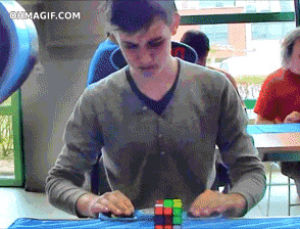 rubiks cube,epic,interesting,mixed,solve,world record,rude finger,jumping in