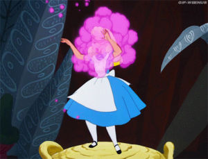 alice in wonderland,powder,animation,disney,trippy,pink,colorful,color,childhood,colour,colourful