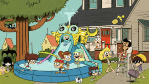 the loud house,nickelodeon,nicktoons,animation,fun,cartoon,summer,pool,nick,backyard