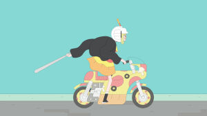 motorcycle,pizza,2d animation,loop,take out