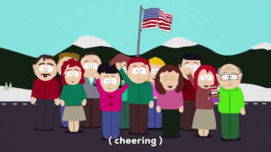 happy,excited,flag,cheering,american flag,mr herbert garrison,mr garrison