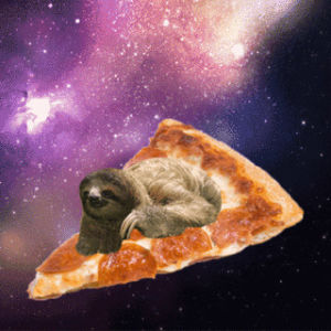 sloth,pizza,space