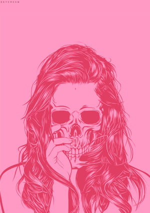 skull,illustration,woman