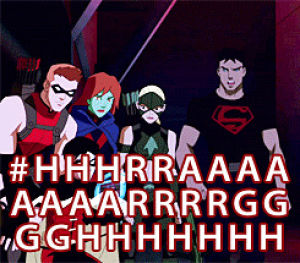 angry,scream,mad,punch,anger,rage,punching,violent,ah,young justice,pissed off,superboy,angery,red arrow,roy haper